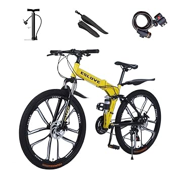 Amazon | マウンテンバイク 26インチ 21段変速 折りたたみ自転車